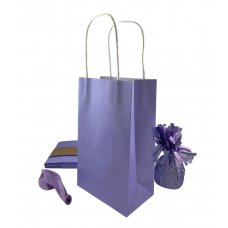 Party Bag Paper 215x130x80mm Pastel Lavender Pack 5