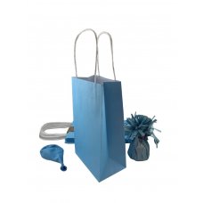 Party Bag Paper 215x130x80mm Pastel Blue Pack 5