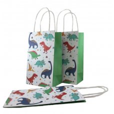Party Bag Paper 215x130x80mm Dinosaurs Pack 5