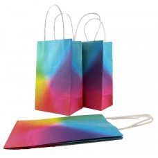 Party Bag Paper 215x130x80mm Bright Rainbow Pack 5