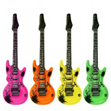 Inflatable Guitar 106cm 4 assorted neon colours P1