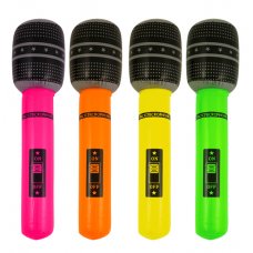 Inflatable Microphone 40cm 4 assorted neon colours P1