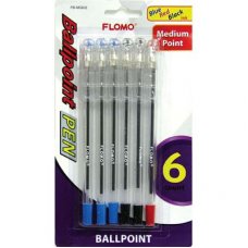 Ballpoint Pens Assorted Colours P6