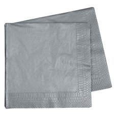 FiveStar Lunch Napkin 33cm Metallic Silver P40
