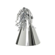 FiveStar Party Hat with Tassel Topper Metallic Silver P10