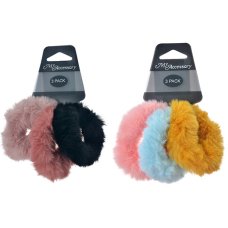 Scrunchie Faux Fur Assorted Colours P3