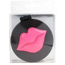 Compact Mirror Black with Hot Pink Lips P1