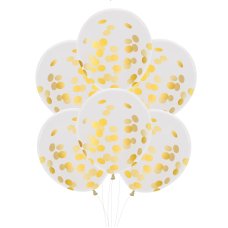 FS CONFETTI BALLOON 45CM GOLD P6