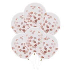 FS CONFETTI BALLOON 45CM ROSE GOLD P6