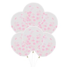 FS CONFETTI BALLOON 45CM PINK P6