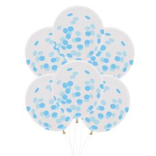 FS CONFETTI BALLOON 45CM PASTEL BLUE P6