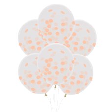 FS CONFETTI BALLOON 45CM PEACH P6