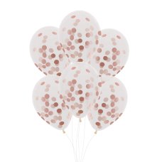FS CONFETTI BALLOON 30CM ROSE GOLD P6