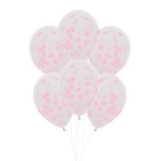 FS CONFETTI BALLOON 30CM PINK P6