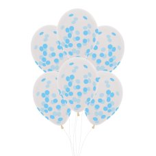FS CONFETTI BALLOON 30CM PASTEL BLUE P6