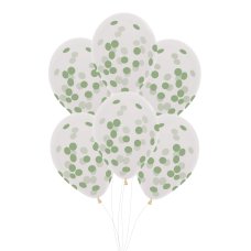 FS CONFETTI BALLOON 30CM EUCALYPTUS P6