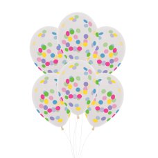 FS CONFETTI BALLOON 30CM BRIGHT MIXP6