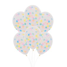 FS CONFETTI BALLOON 30CM PASTEL MIX P6