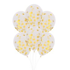 FS CONFETTI BALLOON 30CM GOLD P6