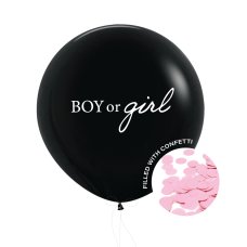 FS GENDER REVEAL BALLOON 60CM GIRL CONFETI P1