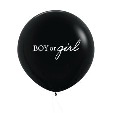 FS BALLOON 60CM BOY OR GIRL BLACK P1