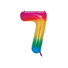 Party Deco Foil Balloon Number #7 86cm Rainbow 1pk