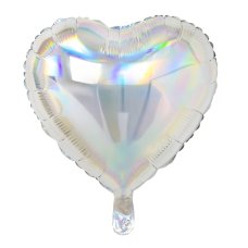 Party Deco Foil Balloon Heart 45cm Iridescent 1pk