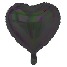 Party Deco Foil Balloon Heart 45cm Black 1pk