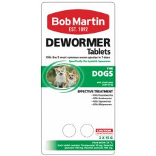 Bob Martin Dog Dewormer up to 20kg 2 Tablets Pk2