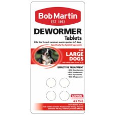 Bob Martin Dog Dewormer over 20kg 4 Tablets Pk4