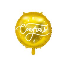 Party Deco Foil Balloon Round Congrats! 45cm Gold
