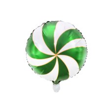 Party Deco Foil Balloon Round Candy Swirl Green 1pkt 45CM