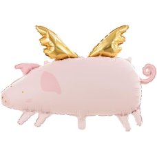 Party Deco Foil Balloon Pig with wings 1pkt 72x46CM