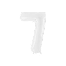 Party Deco Foil Balloon Number #7 86cm White 1pk