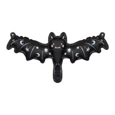 Party Deco Foil Balloon Black Bat Holographic 1pkt 35x12cm