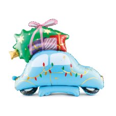 Party Deco Foil Balloon Christmas Car with Tree on Top 1pk 102x107cm