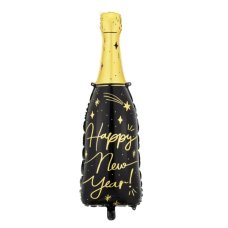 Party Deco Foil Balloon Happy New Year Gold & Black 1pk 40198cm