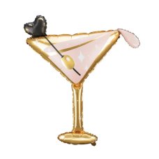 Party Deco Foil Balloon Cocktail Glass 1pk 126x93cm