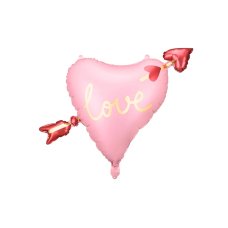 Party Deco Foil Balloon Pink Heart with Arrow 1pkt 76x55cm