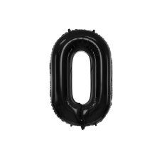 Party Deco Foil Balloon Number #0 86cm Black 1pk