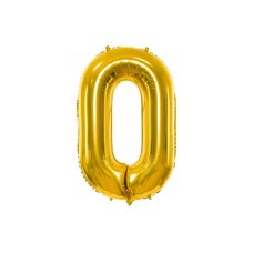 Party Deco Foil Balloon Number #0 86cm Gold 1pk