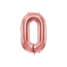 Party Deco Foil Balloon Number #0 86cm Rose Gold 1pk
