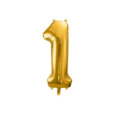 Party Deco Foil Balloon Number #1 86cm Gold 1pk