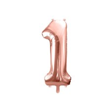 Party Deco Foil Balloon Number #1 86cm Rose Gold 1pk