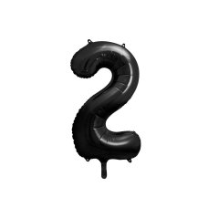 Party Deco Foil Balloon Number #2 86cm Black 1pk