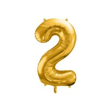 Party Deco Foil Balloon Number #2 86cm Gold 1pk
