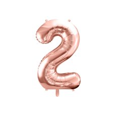 Party Deco Foil Balloon Number #2 86cm Rose Gold 1pk
