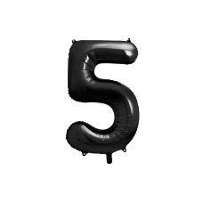 Party Deco Foil Balloon Number #5 86cm Black 1pk