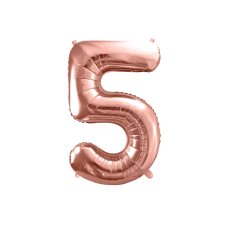 Party Deco Foil Balloon Number #5 86cm Rose Gold 1pk