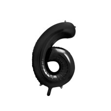 Party Deco Foil Balloon Number #6 86cm Black 1pk